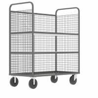 VALLEY CRAFT Cage Cart: 2,000 lb, Overall Dim. 57 in L x 30 in W x 68 in H, Adj, 2 Shelves, Rubber (MPN F89054VCGY). Key specifications — Caster/Wheel Configuration: (2) Rigid; Color: Gray; Shelf Adjustability: Adjustable; Brand: VALLEY CRAFT.