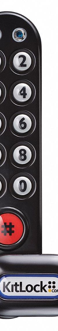 CODELOCKS Electronic Keyless Lock: Powder Coated, Cam Latch, 1 5/16 in Body Ht, 5 3/8 in Body Wd (MPN KL1006KIT-BLK-LH). Key specifications — Finish: Powder Coated; Latch Type: Cam Latch; Brand: CODELOCKS; Manufacturer Part Number: KL1006KIT-BLK-LH.