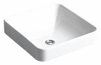 KOHLER Bathroom Sink: White, Vitreous China, 16 1/4 in Overall Lg, 16 1/4 in Overall Wd, Vox® (MPN K-2661-0). Key specifications — Brand: KOHLER; Color: White; Sink Material: Vitreous China.