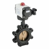 MILWAUKEE VALVE Pneumatically Actuated Butterfly Valve: For Water Media, Air to Air, Ductile Iron (MPN GLD33E D 4). Key specifications — Brand: MILWAUKEE VALVE; Pilot Solenoid Voltage: Not Included.