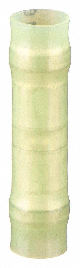3M Butt Splice Connector: Yellow, Nylon, For Wire Size 12 AWG – 10 AWG - Insulated Butt Splice Connectors
