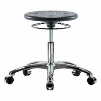 Stool: Polyurethane, Ht Range 16 1/4 in to 21 1/2 in, 13 in Seat Wd, 13 in Seat Dp, 0 Glides, Black (MPN IPDHSO-CR-CC-BLK). Key specifications  — Brand: APPROVED VENDOR; Foot Support: No; Base Material: Aluminum; ESD-Safe: Not ESD Safe; Number of Casters: 5.