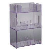 Lab Bulk Bin: 6 1/2 in Overall Wd, 18 3/8 in Overall Ht, 12 3/4 in Overall Lg, PETG, Clear, Benchtop (MPN BENCHTOP12). Key specifications — Material: PETG; Mounting Location: Benchtop; Color: Clear; Product Type: Multi Organizer; Total Holding Capacity: (3) Levels for Misc Lab Supplies; Brand: POLTEX.