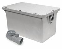 ENDURA Grease Interceptor: 50 lb Capacity, 25 gpm Flow Rate, 31 1/4 in Overall Wd, 19 in Overall Lg (MPN 3925XTA03). Key specifications — Material: Plastic; Includes: Flow Control; Brand: ENDURA.