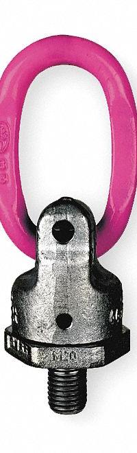 RUD CHAIN Hoist Ring: Pivot/Swivel, Steel w/Pink Powder-Coated Bail, 3/4"-10, Max. 5,000 lb, Lifting (MPN 7989903). Key specifications — Brand: RUD CHAIN; Thread Size: 3/4"-10; Operation: Lifting.