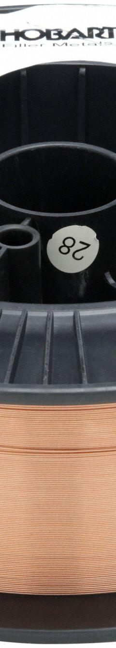 HOBART MIG Welding Wire: Carbon Steel, ER70S-6, 0.03 in, 33 lb, Fiber Spool (MPN 54JK69). Key specifications — Brand: HOBART; Spool Type: Fiber Spool; Tensile Strength (As Welded) (Merch): 70 ksi; Yield Strength (As Welded) (Merch): 58 ksi.