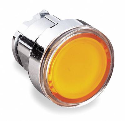 SCHNEIDER Flush Push Button: 22 mm Mounting Size, Metallic - Illuminated Flush-Mount Push-Button Operators