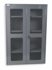 DURHAM MFG Storage Cabinet: 36 in x 18 in x 60 in, 3 Adj Shelves, Swing Handle & Keyed, Frame, Gray (MPN EMDC-361860-95). Key specifications — Brand: DURHAM MFG; Body Panel Type: Ventilated; Base Type: Frame; Cabinet Color: Gray; Frame Assembled: Assembled.