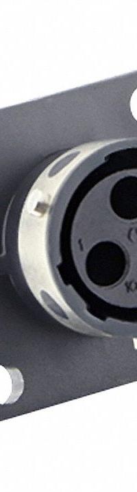 SOURIAU Electrical Connector: Trim Trio UTGX 10, Square Flange Receptacle, 2 + Ground Contacts, 10 A (MPN UTGX0103S). Key specifications — attr1043586: 30 AWG to 14 AWG; attr1043574: Contacts Not Included; attr1020114: SOURIAU; attr1043080: 1/3 Bayonet; attr1043085: IP69K; attr1043079: Trim Trio UTGX; attr1043575: Female; attr1043093: 500V.