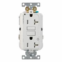 LEVITON Plugs and Receptacles: Duplex, 5-20, White, GFCI, 125V AC, 20 A, 2 Pole / 3 Wire (MPN G5362-2TW)