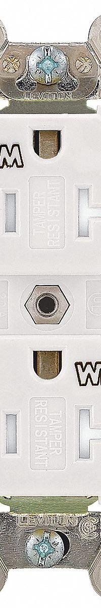 LEVITON Receptacle: Duplex, 5-20, White, 125V AC, 20 A, 2 Pole / 3 Wire (MPN TWR20-W)