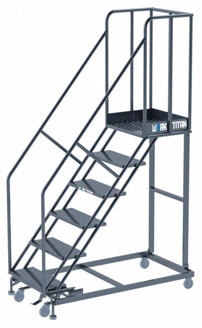 BALLYMORE Ladder: 5 ft Platform Ht, Assembled, Steel, Manual Lock, Perforated - Steel Manual-Lock Ladders