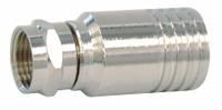 DOLPHIN COMPONENTS CORP Coaxial Connector: Male, Connector, Silver, Crimp-On, RG-59, F-Type, 10 PK (MPN DC-257031-X). Key specifications — Product Type: Connector; Brand: DOLPHIN COMPONENTS CORP; Color: Silver; Finish: Nickel-Plated; Gender: Male; Connector Features: Quad Shield.
