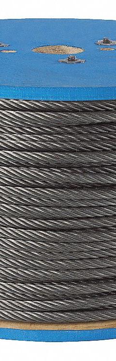 PEERLESS Wire Rope: Galvanized Steel, 7 x 7, 340 lb Working Load Limit, 500 ft Overall Lg, Silver (MPN PEE-4501190). Key specifications — End Type: Plain; Brand: PEERLESS.