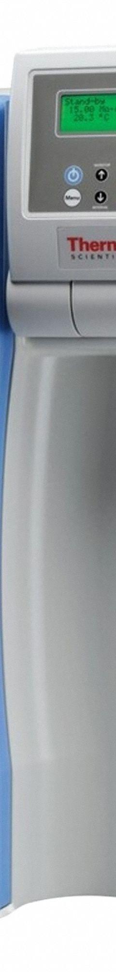 THERMO SCIENTIFIC Water Purification System: Type II Water, 20 L/hr Flow Rate, 10 Mohm.cm at 25°C (MPN 50132125). Key specifications — Manufacturer Part Number: 50132125; Brand: THERMO SCIENTIFIC; Product Type: Water Purification System; Purified Water Type: Type II Water; Feed Connection: 3/4" NPT; Feed Water Monitoring: No; Feed Source: Tap Water; Impurities Removed: Ions.