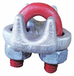 CROSBY Wire Rope U-Bolt Clip: 1/2 in Compatible Rope Dia, Steel, U-Bolt Clip, Forged, Painted (MPN 1010131). Key specifications — Fabrication: Forged; Color: Red; Material: Steel; Brand: CROSBY.
