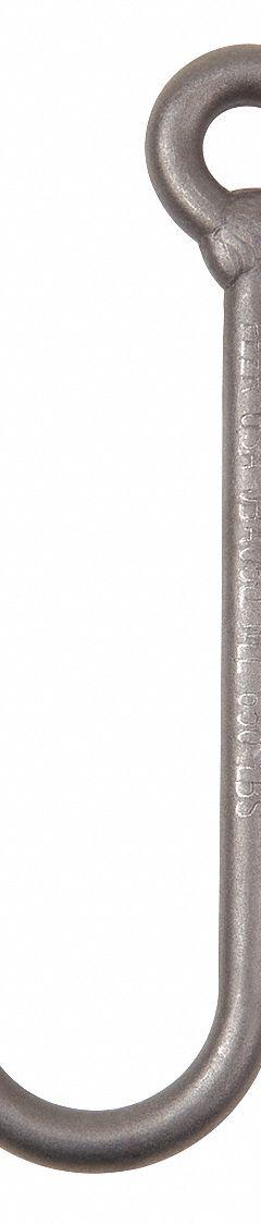 PEERLESS J-Hook: 1,200 lb Working Load Limit, 80 Hook Grade, Alloy Steel, 3/4 in Material Thick (MPN JBA075). Key specifications — Color: Silver; Brand: PEERLESS; Visual Indicator Markings: None.