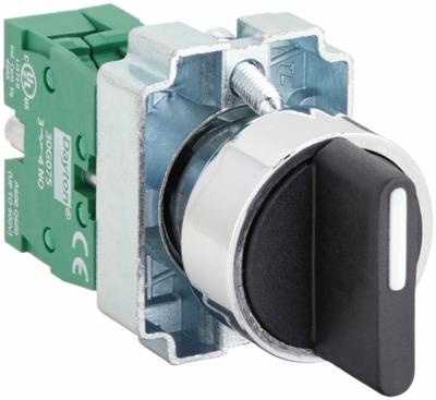 Dayton Selector Switch: 22 mm Panel Mounting Size, 2 Positions, Short Lever, 1NO - Selector Switches