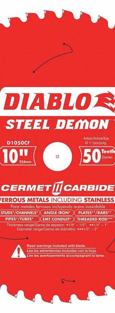 DIABLO Circular Saw Blade: 10 in Blade Dia - Stainless Steel-Cutting Blades