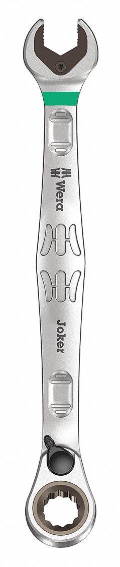 WERA Combination Wrench: Alloy Steel, Nickel Chrome, 33/64 in Head Size, 7 in Overall Lg, Offset (MPN 05020068001). Key specifications — attr309600: 33/64 in; attr309611: Nickel Chrome; attr309610: Alloy Steel; attr309604: Yes; attr309612: No; attr309613: No; attr309615: No; attr324932: WERA.