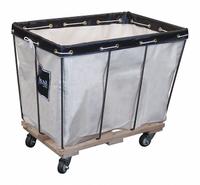 ROYAL BASKET TRUCKS Basket Truck: 19.4 cu ft, 600 lb, 40 in L x 28 in W x 30 in H, White, Wood (MPN G16-CCX-KDA-3UNN). Key specifications — Brand: ROYAL BASKET TRUCKS; Liner Color: White; Caster/Wheel Configuration: (4) Swivel; Assembled/Unassembled: Unassembled.
