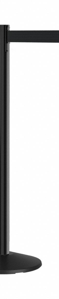 RETRACTA-BELT Barrier Post with Belt: Black, No Pattern, No Legend, 7 ft Belt Lg, Black, 7 ft x 2 in (MPN PHD101BA-BK7). Key specifications — Base Material: Cast Iron; Belt Color: Black; Brand: RETRACTA-BELT; Post Material: Aluminum; Post Color: Black; Message: No Legend.