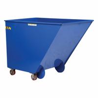 VESTIL Tilt Truck: 27 cu ft, 1,500 lb, 58 1/8 in L x 38 1/4 in W x 36 1/8 in H, Blue, Top & Bottom (MPN SPTT-10). Key specifications — Color: Blue; Brand: VESTIL; Caster/Wheel Configuration: (2) Rigid.