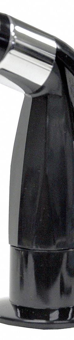 DANCO Kitchen Sprayer: Plastic, Black, 3 1/2 in Overall Lg, 1/2" Connection Size, NPSM, Guide (MPN 9D00010345). Key specifications — Inlet Connection Type: NPSM; Brand: DANCO; Connection Size: 1/2"; Color/Finish: Black; Includes: Guide; Material: Plastic; Product Type: Kitchen Sprayer.