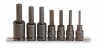 PROTO Impact Socket Bit Set: SAE, 1/2 in Drive Size, 7 Pieces, Fixed Insert, Hex Tip (MPN J74152). Key specifications — attr1204730: Fixed Insert; attr1228046: 1/2 in; attr1204738: PROTO; attr1225719: 1/4 in to 5/8 in.