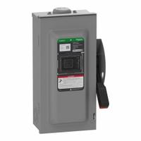 SCHNEIDER Safety Switch: Non-Fusible, 60 A, Three Phase, 600V AC/DC, Galvanized Steel (MPN VHU362RB). Key specifications — attr867131: SCHNEIDER.