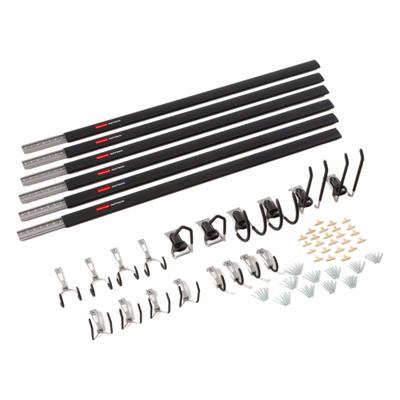 FASTTRACK Wall-Mount Track System Kit: Garage Kit, 24 Pieces, 48 in Rail Lg, 1,750 lb - Wall-Mount Track System Kits