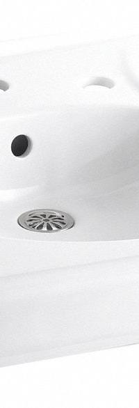 KOHLER Bathroom Sink: Brenham™, White, Vitreous China, 22 in Overall Lg, 19 3/4 in Overall Wd (MPN K-1997-SS1R-0). Key specifications — Series: Brenham™; Includes: Soap Dispenser Hole; Color: White; Brand: KOHLER; Sink Type: Bathroom; Material: Vitreous China; Sink Material: Ceramic.
