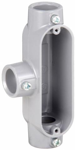 Conduit Outlet Body: Aluminum, 3/4 in Trade Size, T Body, 7 cu in Body Capacity, Set Screw Hub (MPN T75T-A). Key specifications — Finish: Powder Coated; For Use With: EMT; Brand: APPLETON ELECTRIC; Hub Style: Set Screw.