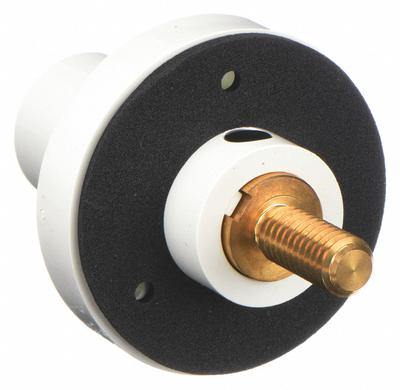 HUBBELL Single Pole Receptacle: White, Straight Taper Nose Mating, Threaded Stud Termination - Receptacles with Threaded Stud Terminations