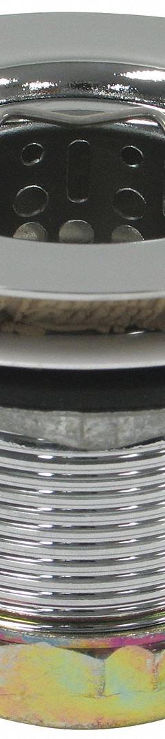 PERFECT PUTTY Strainer: Stainless Steel, Chrome, 2 1/2 in Overall Ht, 4 1/2 in Overall Dia, Threaded (MPN 59-3060). Key specifications — Product Type: Sink Drain; Brand: PERFECT PUTTY; Finish: Chrome; Material: Stainless Steel; Includes: Tailpiece Washer.