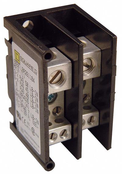 SQUARE D Power Distribution Block: Open, Lug, Lug - Open Blocks with Lugs