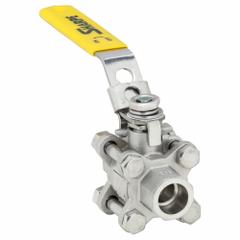 SHARPE Manual Two-Way Ball Valve: 1/4 in, 316 Stainless Steel, Straight Valve Body, Socket x Socket (MPN 4351002460). Key specifications — Seat Material: Polymer; Brand: SHARPE; Handle: Locking Lever.