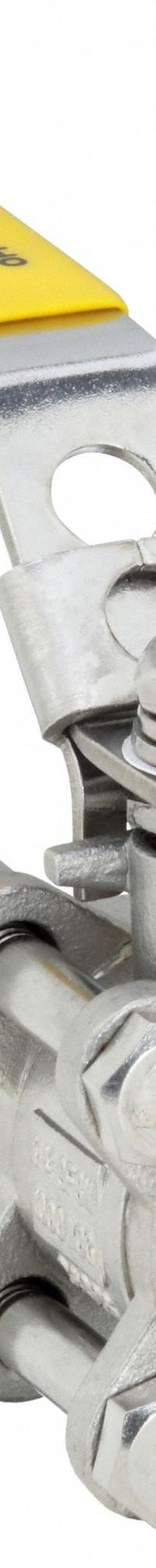 SHARPE Manual Two-Way Ball Valve: 1/4 in, 316 Stainless Steel, Straight Valve Body, Socket x Socket (MPN 4351002460). Key specifications — Seat Material: Polymer; Brand: SHARPE; Handle: Locking Lever.