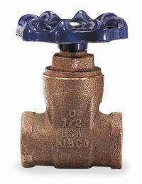 NIBCO Gate Valve: 1 1/4 in, Bronze, Non-Rising, FNPT x FNPT, 200 psi Max. Pressure (CWP), Wheel (MPN T29-11/4). Key specifications — Wedge Material: Cast Brass; Brand: NIBCO; Bonnet Material: Bronze.