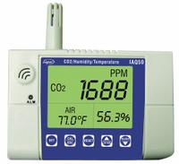 SUPCO Indoor Air Quality Meter: Built-In Mount, Gas Analyzers for Carbon Dioxide, Carbon Dioxide (MPN IAQ50). Key specifications — Manufacturer Part Number: IAQ50; Brand: SUPCO; Calibration Certificate Type: Not Certified; Digital Display Screen Type: LCD; Features: Desktop or Wall Mounting; Includes: Power Adapter; PPM Accuracy: ±75ppm; Power Source: AC Adapter.
