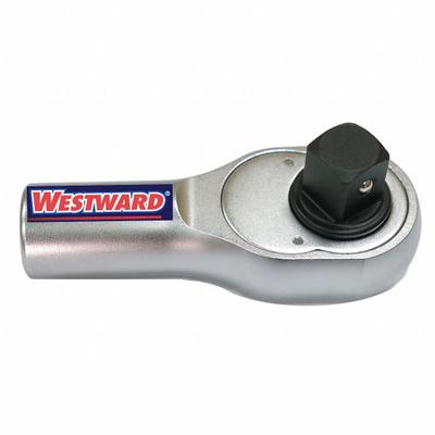WESTWARD Hand Ratchet: Pear, Reversible, 6 1/2 in Overall Lg, Chrome - Standard-Head Ratchets