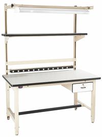 PRO-LINE Workstation: Adj Ht, Laminate, 60 in x 30 in, 5,000 lb Overall Load Capacity, Beige (MPN BIB1). Key specifications — Brand: PRO-LINE; Height Adjustability: Adjustable Height.