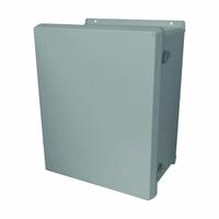 NVENT HOFFMAN Enclosure: Fiberglass Reinforced Polyester, 17 in x 15 in x 7 in, NEMA 3RX, Hinged (MPN VJ1614HWPL2). Key specifications — Brand: NVENT HOFFMAN; Closure Method: Padlock Hasp; Enclosure Material: Fiberglass Reinforced Polyester; Knockouts: Not Included.