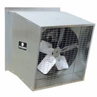 Exhaust Fan: Belt Drive, 54 in Blade, 1 1/2 hp, Totally Enclosed Air Over, 28,700 cfm, 3 ph (MPN 545S112G-3). Key specifications — Nameplate Voltage: 208 to 230/460V AC; Motor Enclosure: Totally Enclosed Air Over; Brand: SCHAEFER; Frame Finish: Galvanized; Frame Material: Steel.