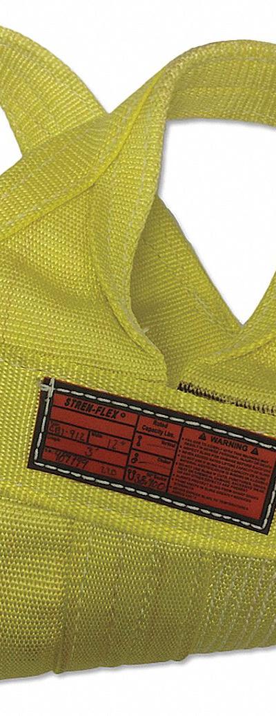 STREN-FLEX Web Sling: Type 8, Nylon, 2 Plies, 3 ft Sling Lg, 10 in Eye Lg, 1 Legs - High-Strength Continuous Eye Cargo Web Slings