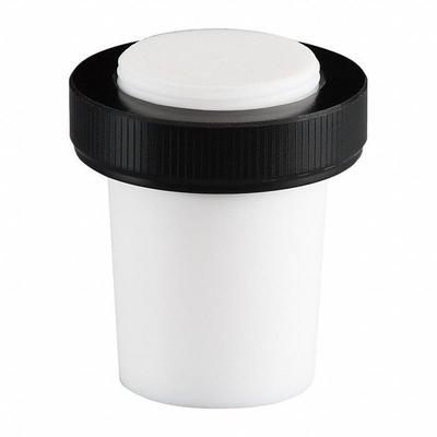 CHEMGLASS Stopper: PTFE, 45/50 Stopper Size, 2.75 in Overall Ht, Black, 0 Holes - Plastic Stoppers