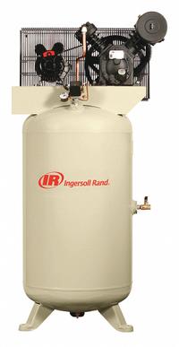 INGERSOLL RAND Electric Air Compressor: 5 hp, 2 Stage, Vertical, 80 gal, 14.3 cfm, 175 psi, 200V AC (MPN 2340N5-V-200/3). Key specifications — attr48430: INGERSOLL RAND; attr48445: 60 Hz; attr48448: Manual Drain Valve; attr48450: 200V AC; attr48474: Three; attr48487: Vertical.