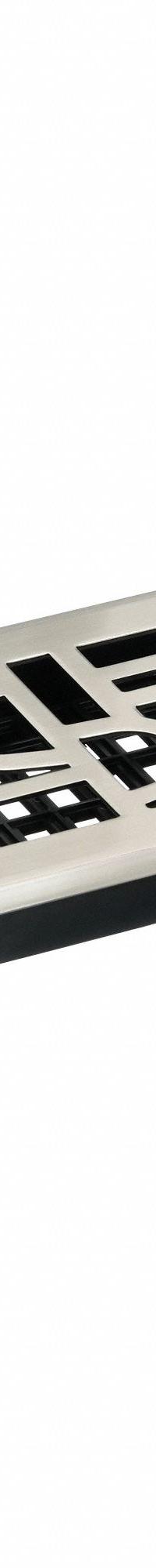 Floor Register: Floor, 15 1/2 in H, 5 1/2 in W, Decorative, Brushed, Nickel, Steel Grille, One-Way (MPN ADH414-NKL). Key specifications — Adjustable Blades: No; Brand: DECOR GRATES; Airflow Directions: One-Way; Grille Color: Nickel.