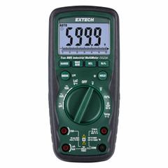 EXTECH Digital Multimeter: TRMS, CAT III 1000V/CAT IV 600V, 1,000 V Max AC Volt Measurement, IP67 (MPN EX520A). Key specifications — Instrument Counts: 4,000; Brand: EXTECH; Calibration Certificate Included: Not Included.