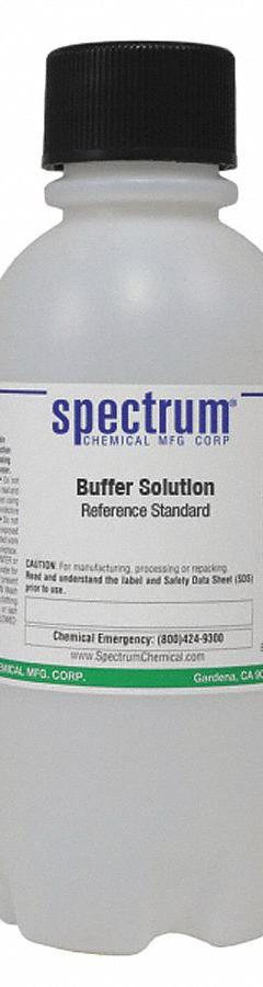 SPECTRUM Buffer - pH 1.68: Lab, 500 mL Volume, Liquid, pH 1.68 +/-0.01 @ 25°C, Plastic, Bottle, 1 (MPN B-220-500ML51). Key specifications — Brand: SPECTRUM; CAS Number: 7732-18-5; Chemical Family Type: Buffer; Chemical Grade: Lab; Concentration: pH 1.68 +/-0.01 @ 25°C; Container Material: Plastic; Container Type: Bottle; Form: Liquid.